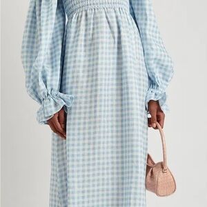 Sleeper Blue and White Linen Dress